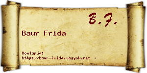 Baur Frida névjegykártya